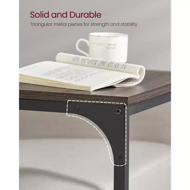 VASAGLE C-Shaped End Table Side Table Couch Table Small TV Tray Table for Living Room Bedroom