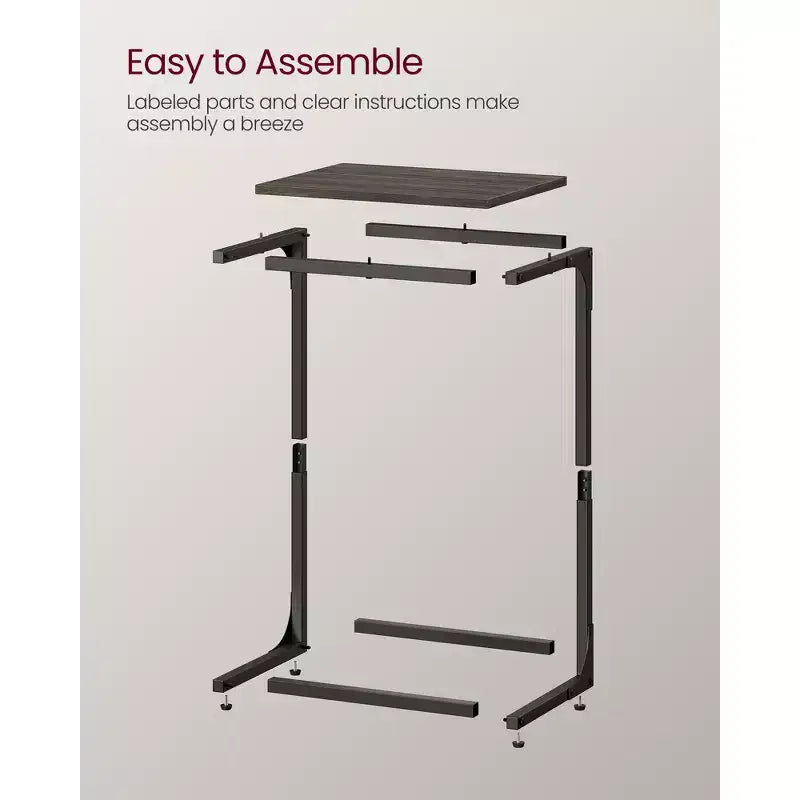 VASAGLE C-Shaped End Table Side Table Couch Table Small TV Tray Table for Living Room Bedroom