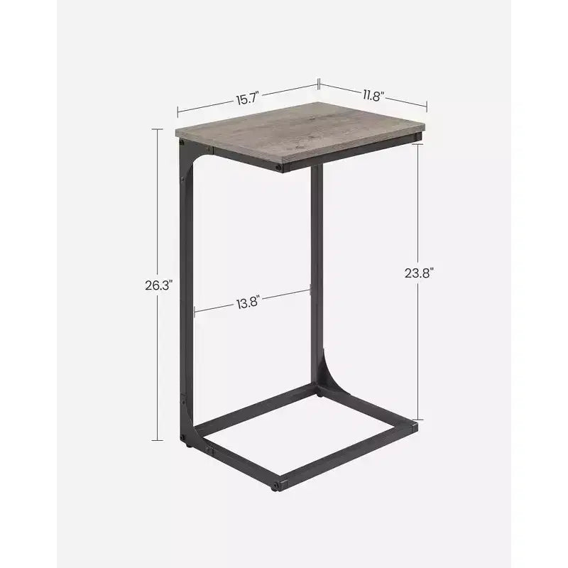 VASAGLE C-Shaped End Table Side Table Couch Table Small TV Tray Table for Living Room Bedroom
