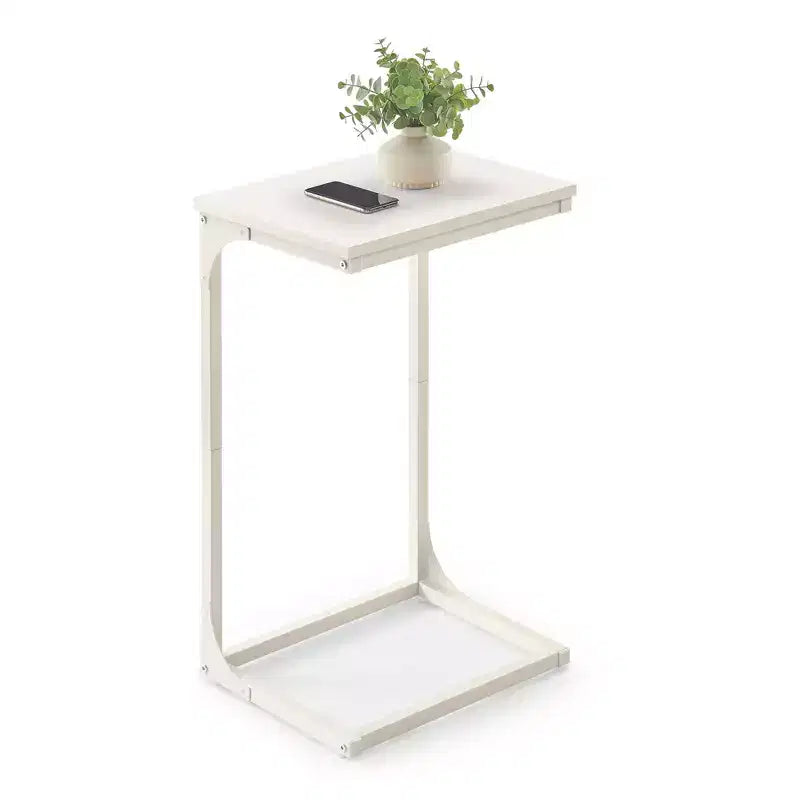 VASAGLE C-Shaped End Table Side Table Couch Table Small TV Tray Table for Living Room Bedroom