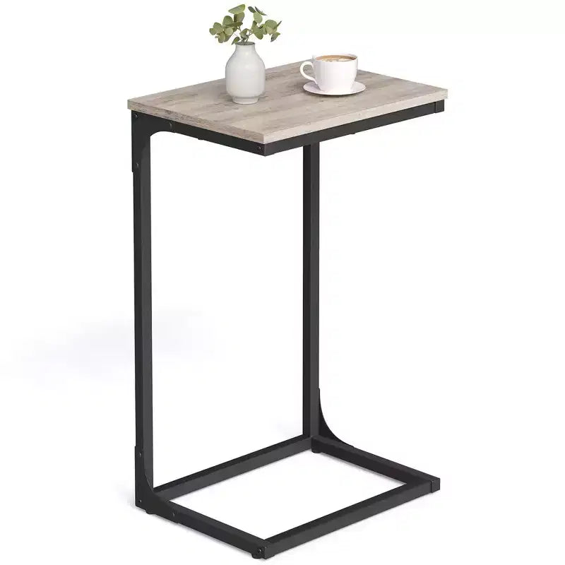 VASAGLE C-Shaped End Table Side Table Couch Table Small TV Tray Table for Living Room Bedroom