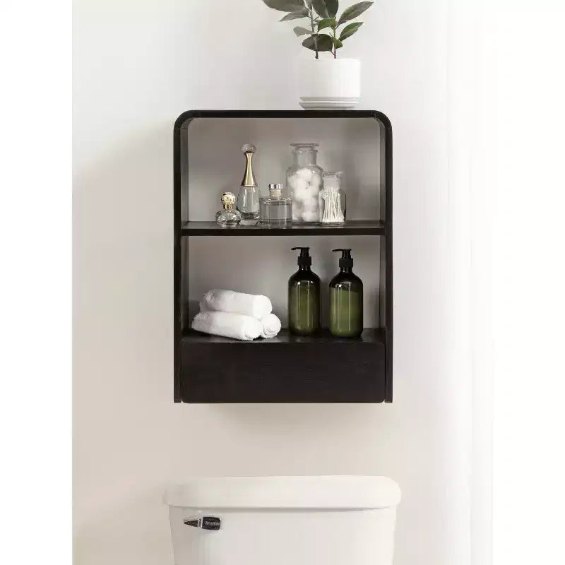 Kate & Laurel All Things Decor 18x24 Kato Wall Shelf with Drawer