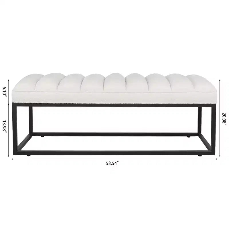 GDFStudio Oakley Metal Base Upholstered Bench