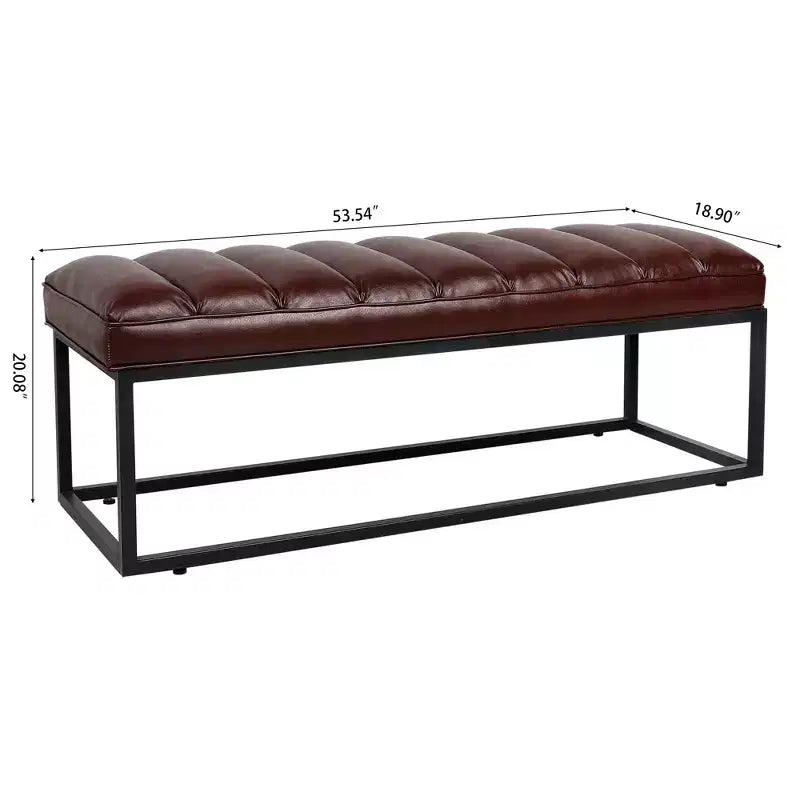 GDFStudio Oakley Metal Base Upholstered Bench