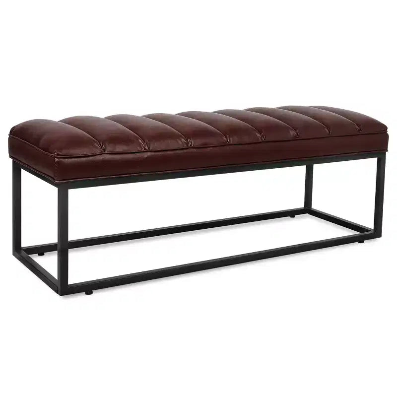 GDFStudio Oakley Metal Base Upholstered Bench
