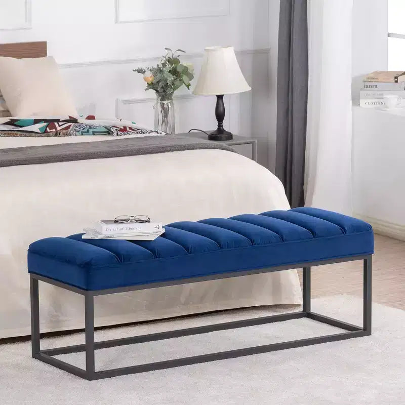 GDFStudio Oakley Metal Base Upholstered Bench