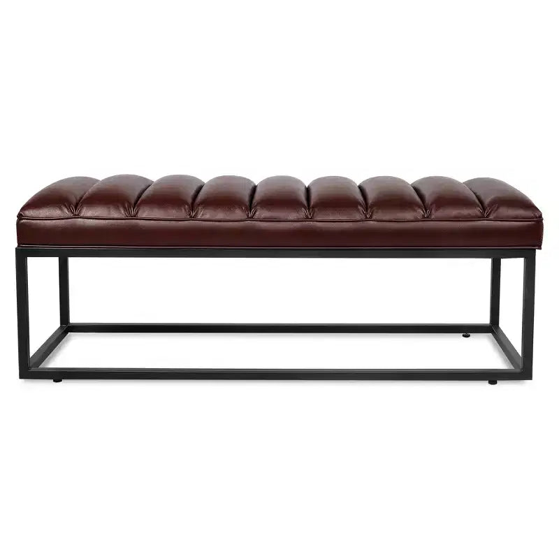 GDFStudio Oakley Metal Base Upholstered Bench