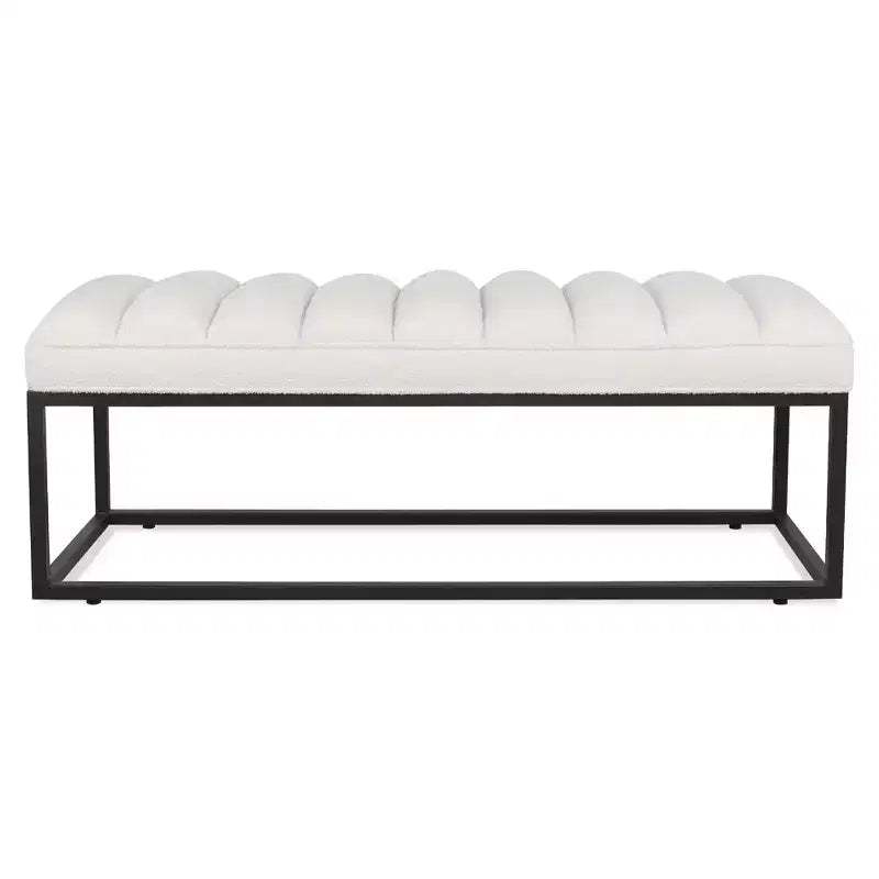 GDFStudio Oakley Metal Base Upholstered Bench