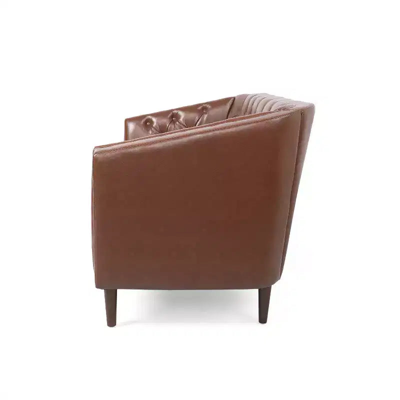 GDFStudio Jelm Contemporary Tufted Birch Wood Loveseat