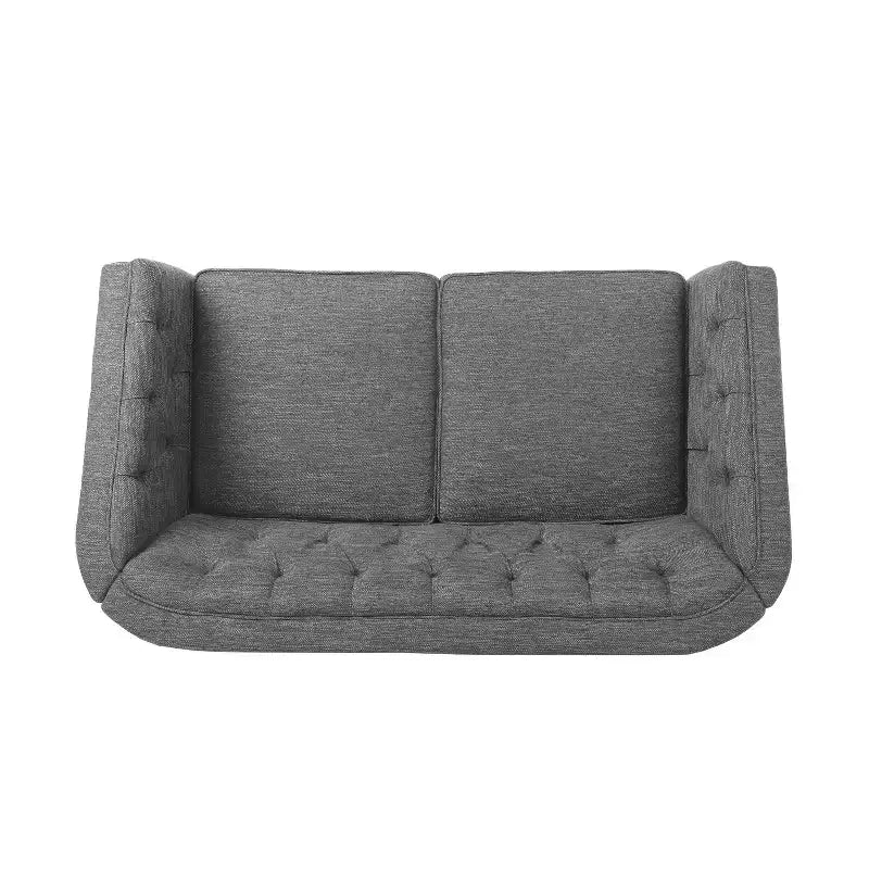GDFStudio Jelm Contemporary Tufted Birch Wood Loveseat