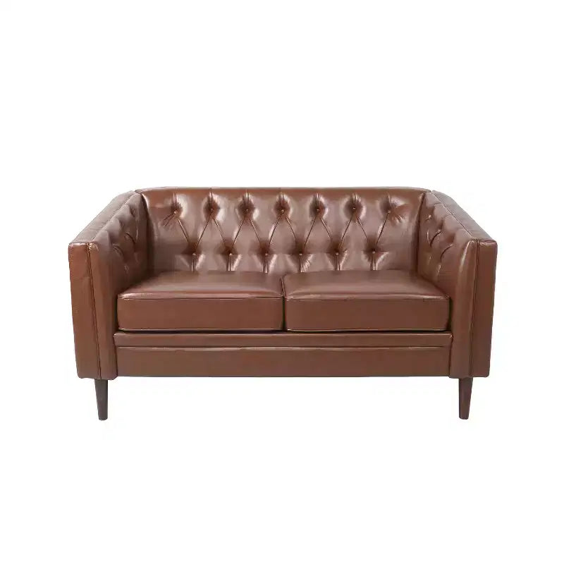 GDFStudio Jelm Contemporary Tufted Birch Wood Loveseat