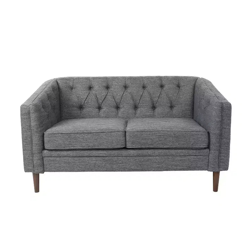 GDFStudio Jelm Contemporary Tufted Birch Wood Loveseat