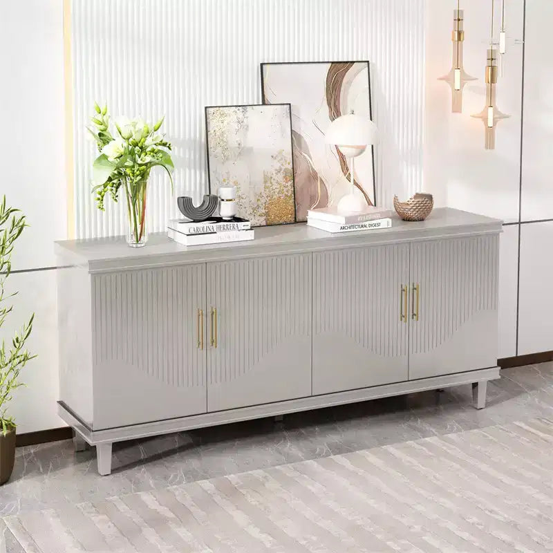 70.07''Large Size 4-Door Cabinet, Sideboard Buffet Cabinet with Storage, Same as Living Room, Kitchen, Bedroom, Hallway (Champagne)