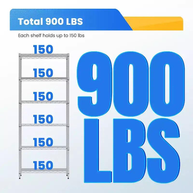 FDW 6-Tier Freely Assemble Wire Shelving Unit Heavy Duty Storage Rack Metal Shelf Garage Storage Shelves