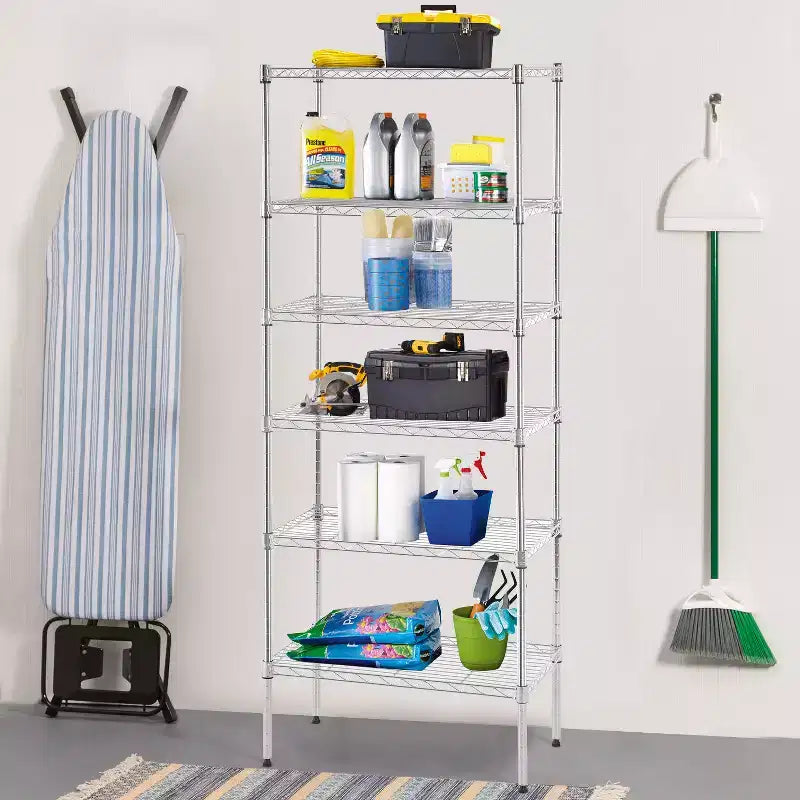FDW 6-Tier Freely Assemble Wire Shelving Unit Heavy Duty Storage Rack Metal Shelf Garage Storage Shelves
