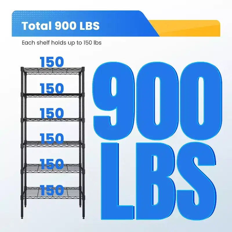 FDW 6-Tier Freely Assemble Wire Shelving Unit Heavy Duty Storage Rack Metal Shelf Garage Storage Shelves