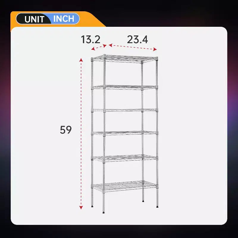FDW 6-Tier Freely Assemble Wire Shelving Unit Heavy Duty Storage Rack Metal Shelf Garage Storage Shelves