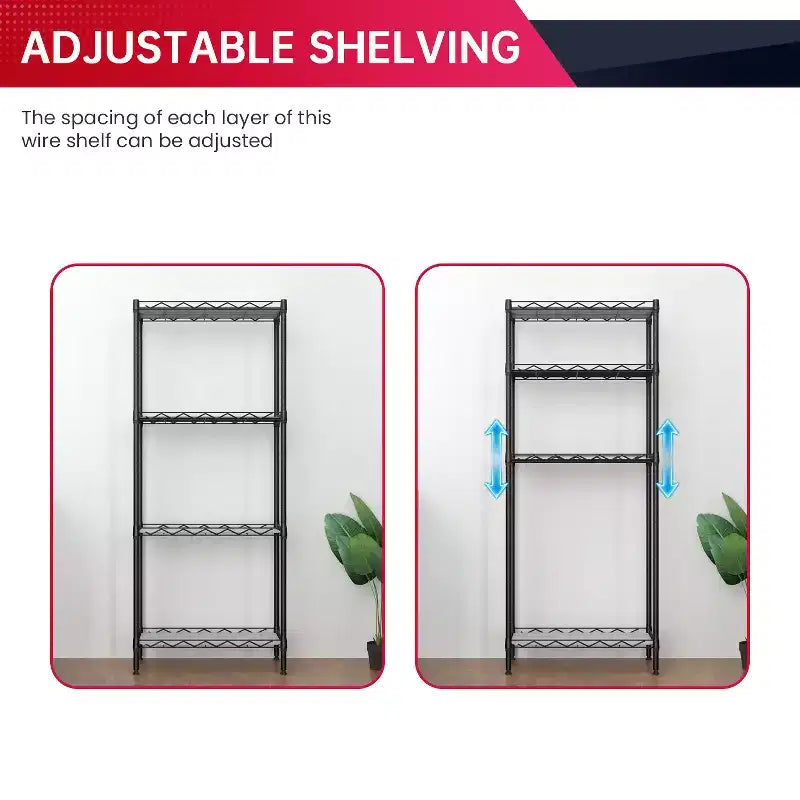 Scaffale portaoggetti a 4 ripiani, per garage, con ripiani regolabili, capacità di carico totale 272 kg, multifunzionale e durevole
