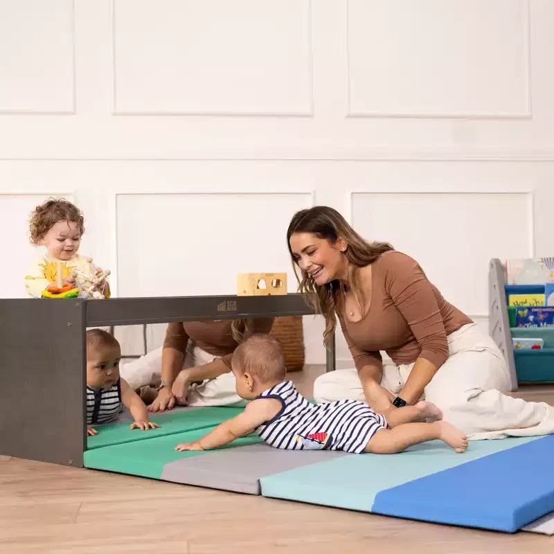 ECR4Kids Double-Sided Storage Cabinet with Activity Top and Mirror, Classroom Furniture