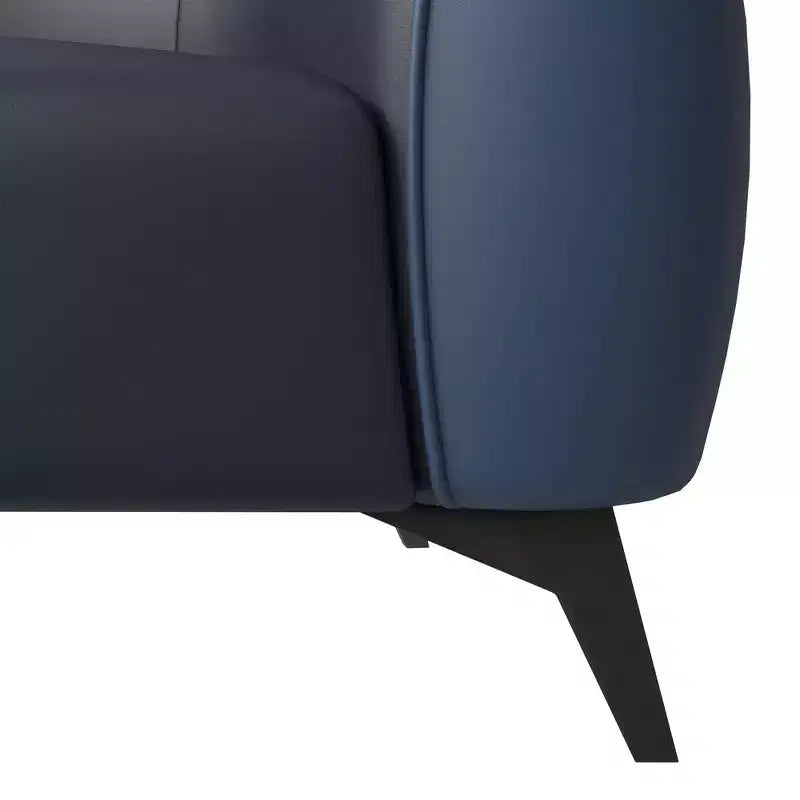 Opula Single-Seater Leather Sofa Accent Armchair with Stainless Steel Legs, Black/White