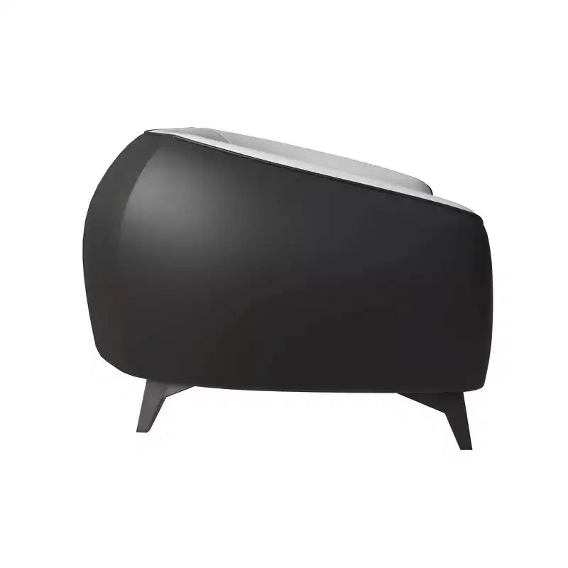 Opula Single-Seater Leather Sofa Accent Armchair with Stainless Steel Legs, Black/White