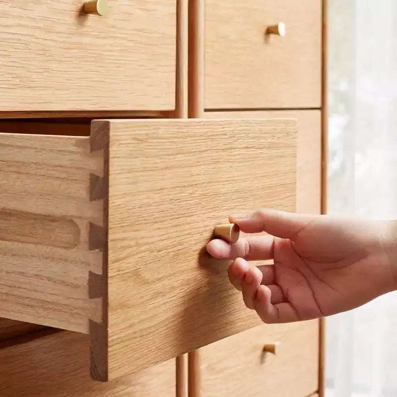 Nightstand with 4 Drawers, Wooden Bedside Table with Storage, Small Dresser Organizer, Freestanding Storage Cabinet for Bedroom Hallway Small Space