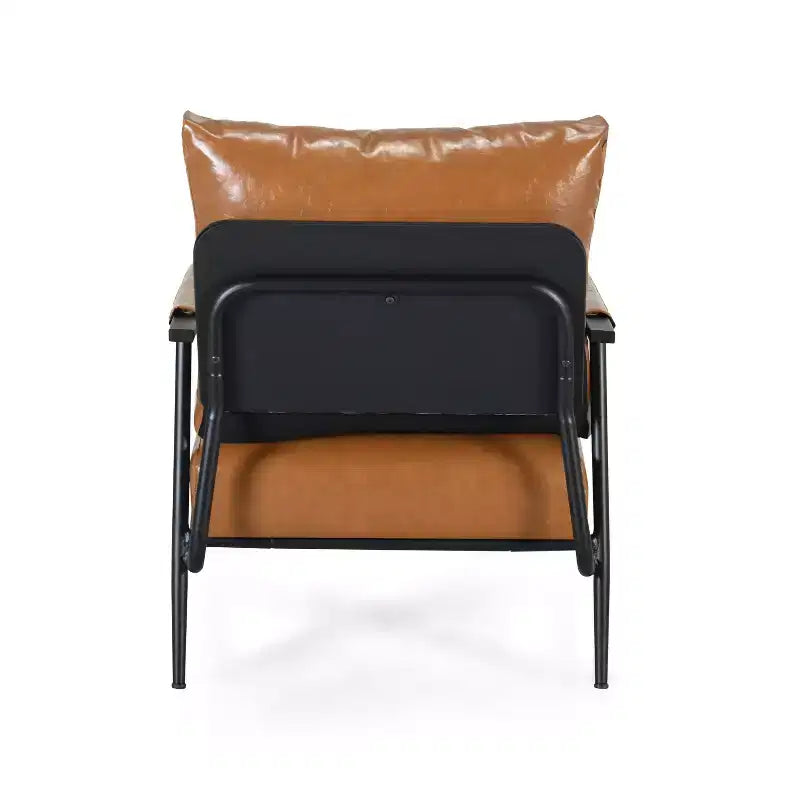 Christopher Knight Home Wayne Faux Leather and Metal Accent Chair, Brown/Black