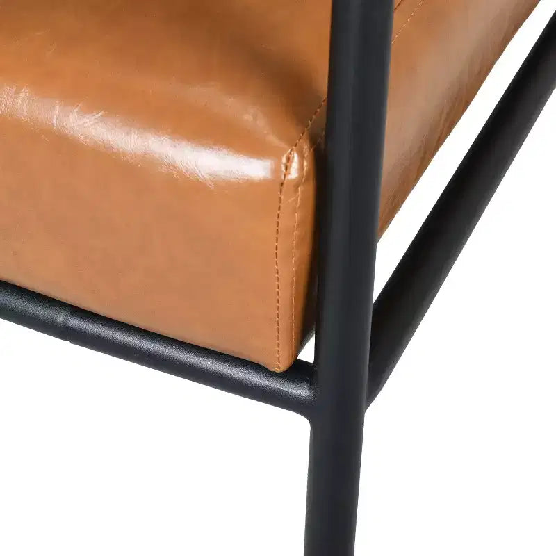 Christopher Knight Home Wayne Faux Leather and Metal Accent Chair, Brown/Black