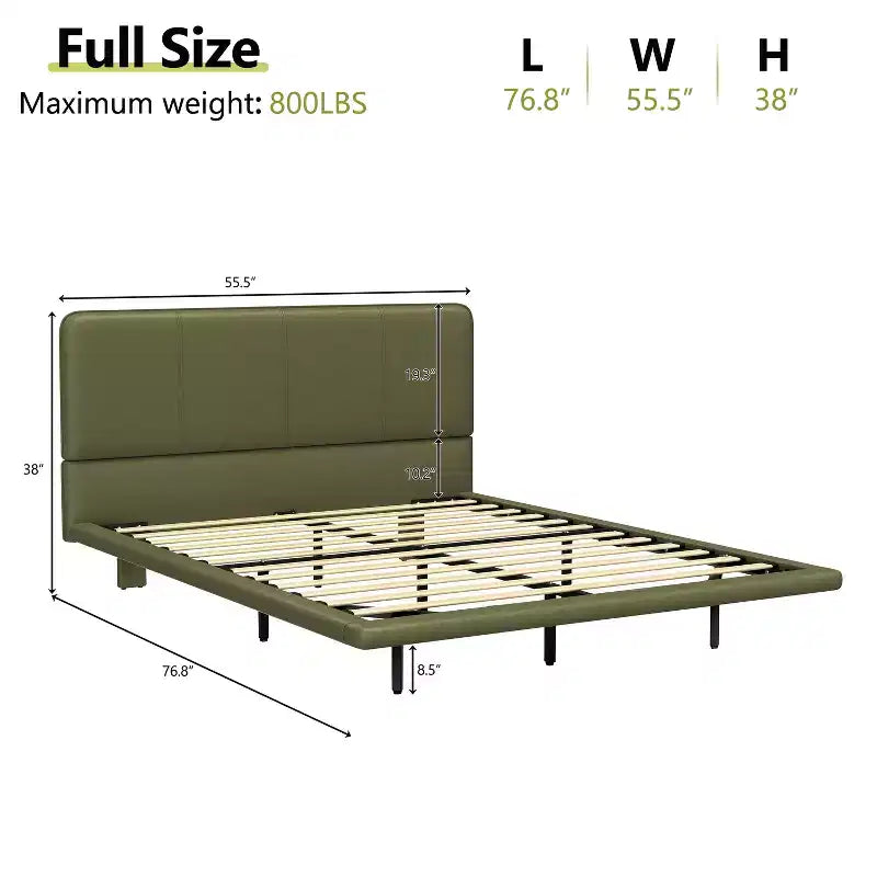 Christopher Knight Home Korli Full Size Modern Upholstered Floating Bed with LED Lighting