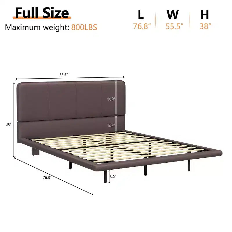 Christopher Knight Home Korli Full Size Modern Upholstered Floating Bed with LED Lighting