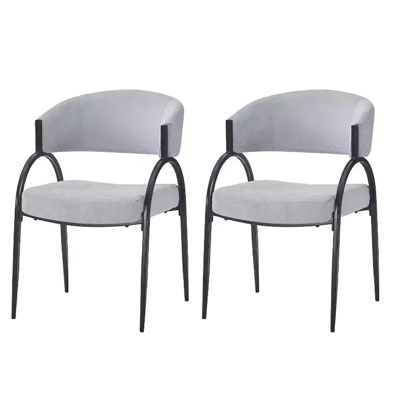 Christopher Knight Home Hayden Upholstered Armrest Dining Chairs with Metal Legs (Set of 2)