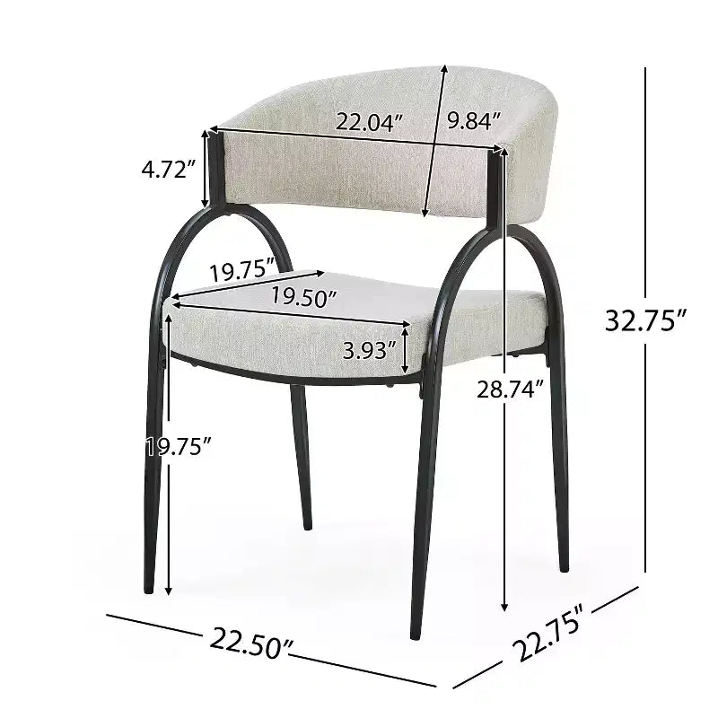 Christopher Knight Home Hayden Upholstered Armrest Dining Chairs with Metal Legs (Set of 2)