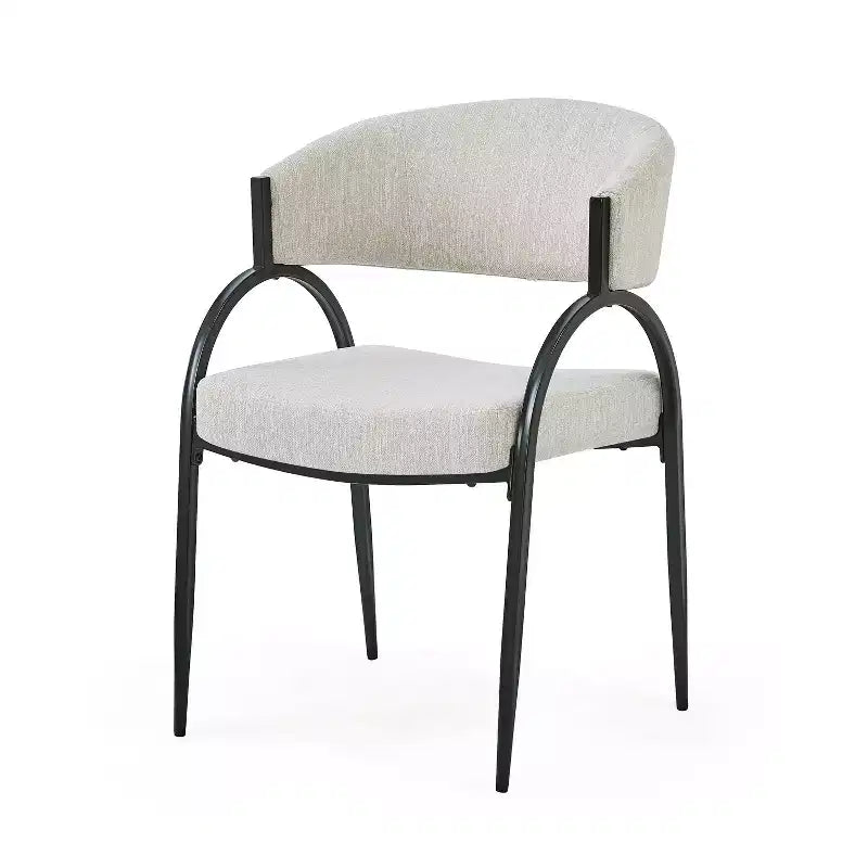 Christopher Knight Home Hayden Upholstered Armrest Dining Chairs with Metal Legs (Set of 2)