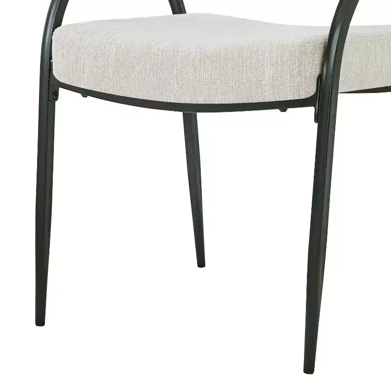Christopher Knight Home Hayden Upholstered Armrest Dining Chairs with Metal Legs (Set of 2)
