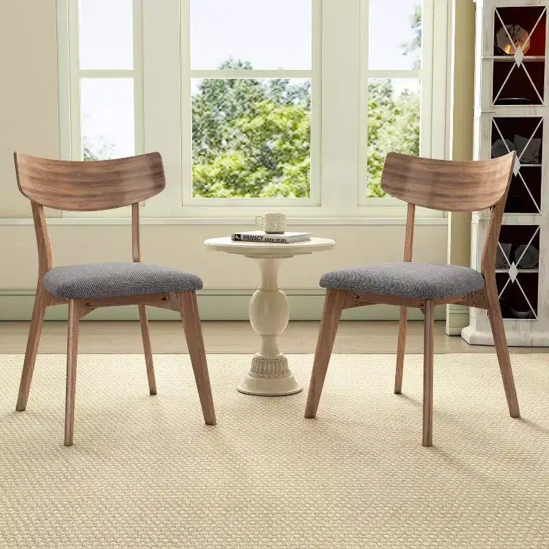 Christopher Knight Home Hugh Upholstered Fabric Rubberwood Dining Chair (Set of 2)