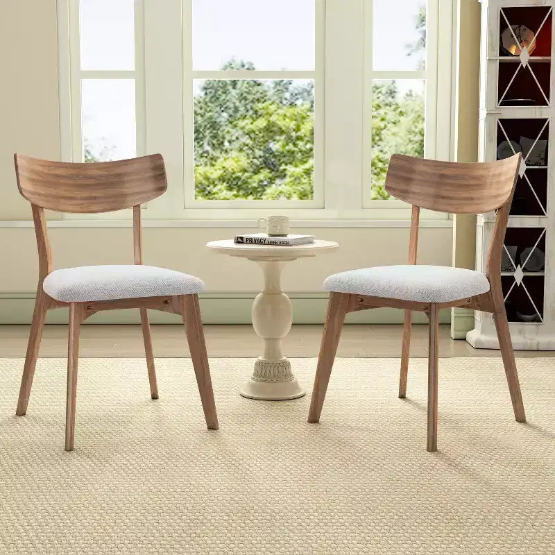 Christopher Knight Home Hugh Upholstered Fabric Rubberwood Dining Chair (Set of 2)