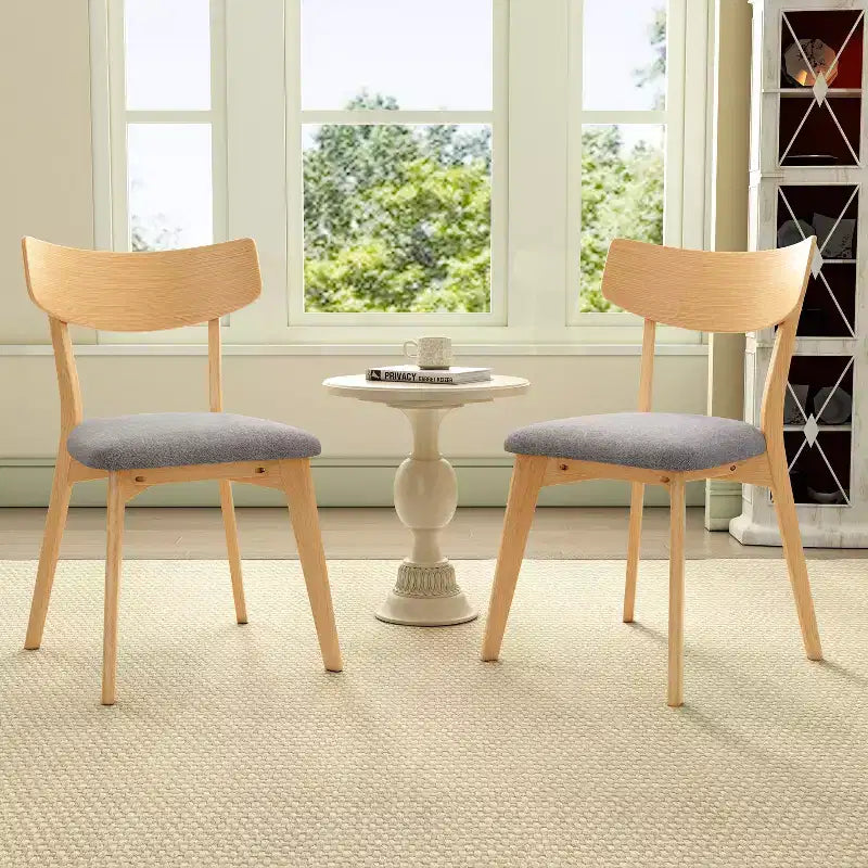 Christopher Knight Home Hugh Upholstered Fabric Rubberwood Dining Chair (Set of 2)