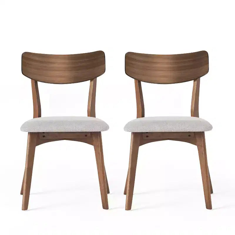 Christopher Knight Home Hugh Upholstered Fabric Rubberwood Dining Chair (Set of 2)