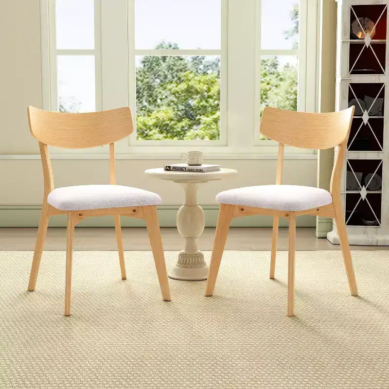 Christopher Knight Home Hugh Upholstered Fabric Rubberwood Dining Chair (Set of 2)