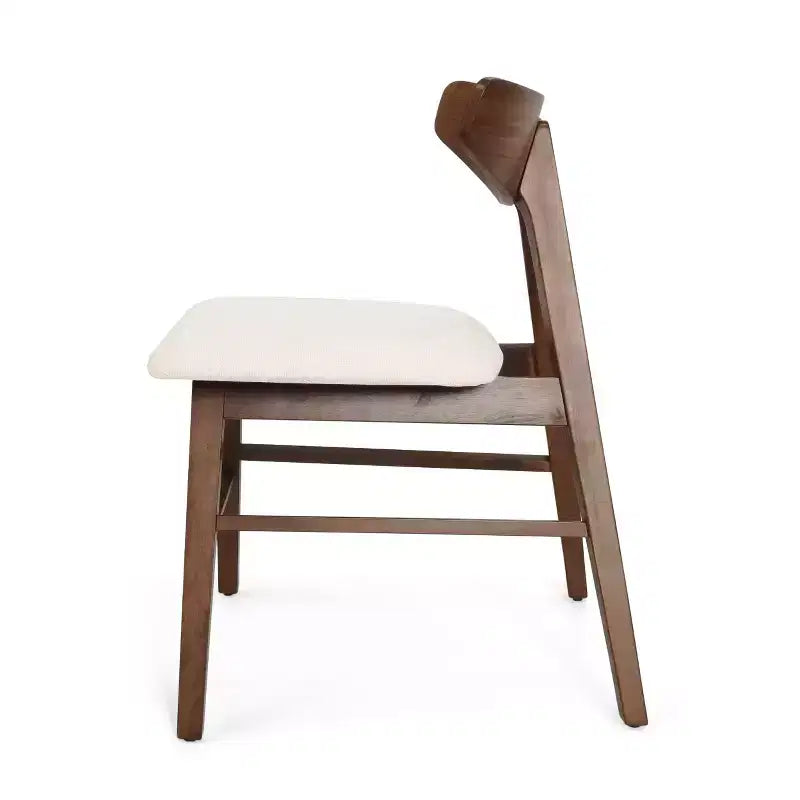 GDFStudio Sunapee Mid Century Modern Fabric Upholstered Wood Dining Chairs (Set of 2)