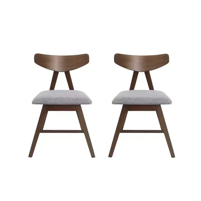 GDFStudio Sunapee Mid Century Modern Fabric Upholstered Wood Dining Chairs (Set of 2)