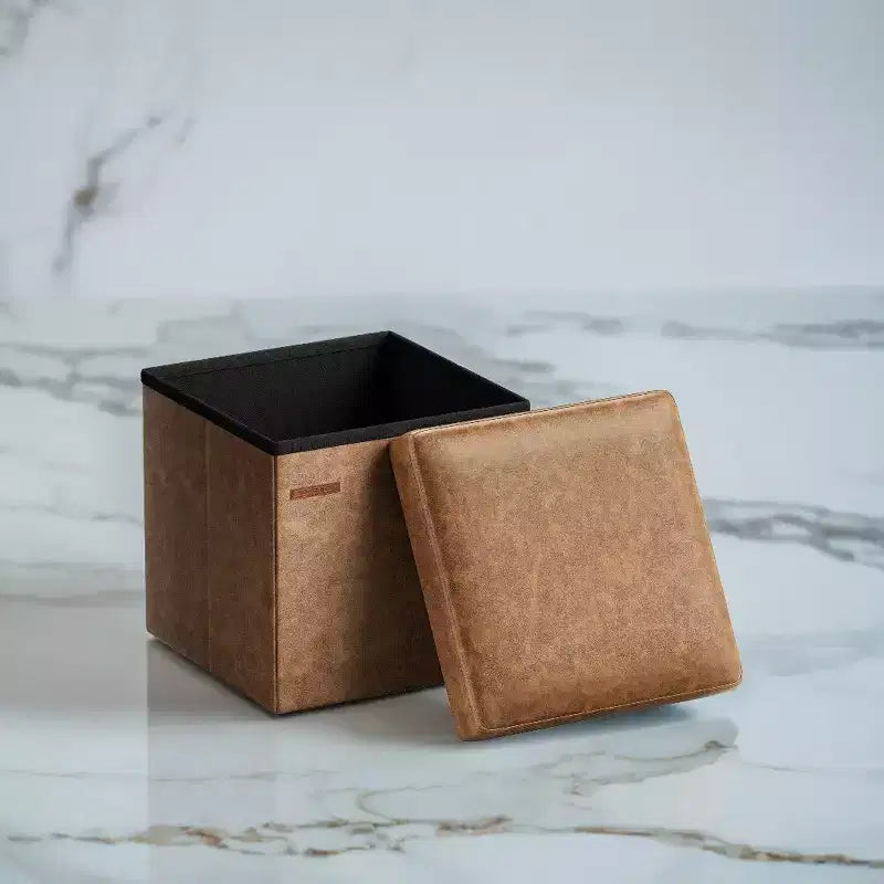 15 pouf ottomano con contenitore, poggiapiedi pieghevole, panca ottomana con contenitore, cassa portaoggetti a cubo con capacità di carico di 300 kg