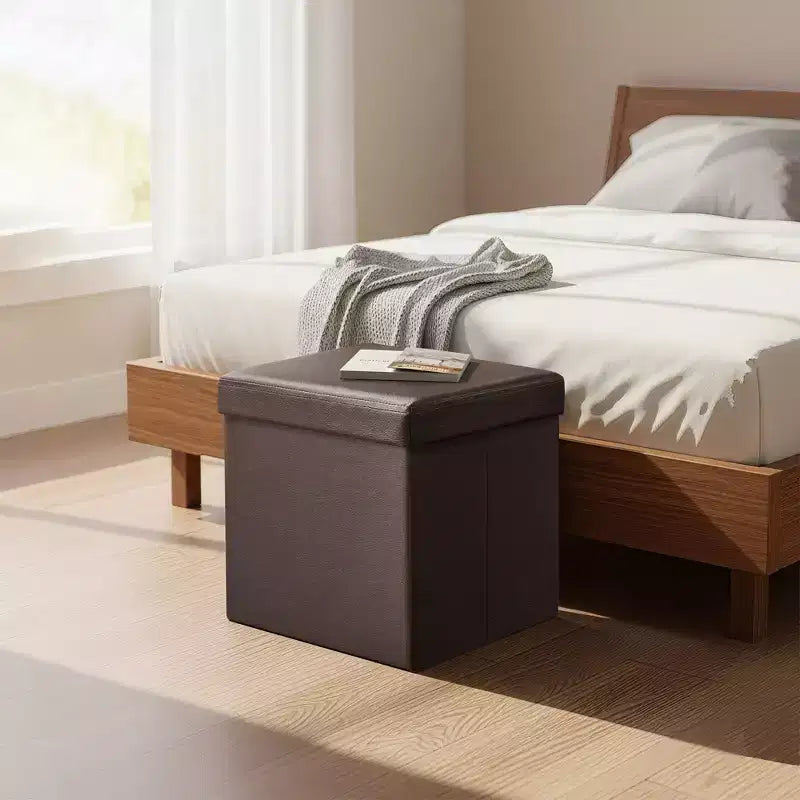 15 pouf ottomano con contenitore, poggiapiedi pieghevole, panca ottomana con contenitore, cassa portaoggetti a cubo con capacità di carico di 300 kg