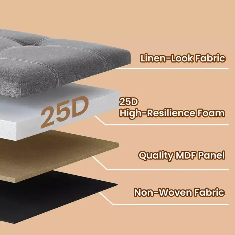 30 Ottoman Storage Bench, Ottoman with Storage, Footstool, Folding Bedroom Bench, Holds 660 lb