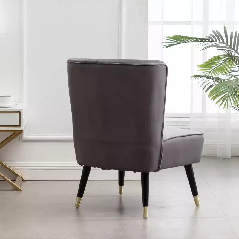Roundhill Furniture Elon Contemporary Velvet Upholstered Accent Chair, Gray