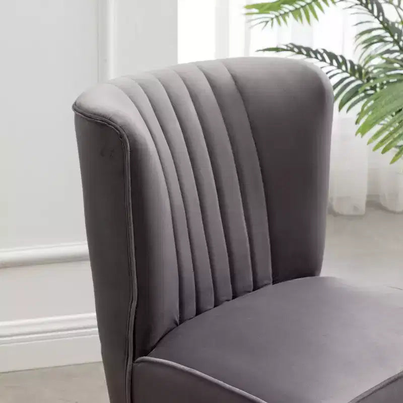 Roundhill Furniture Elon Contemporary Velvet Upholstered Accent Chair, Gray