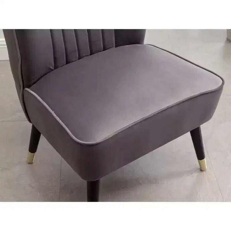Roundhill Furniture Elon Contemporary Velvet Upholstered Accent Chair, Gray