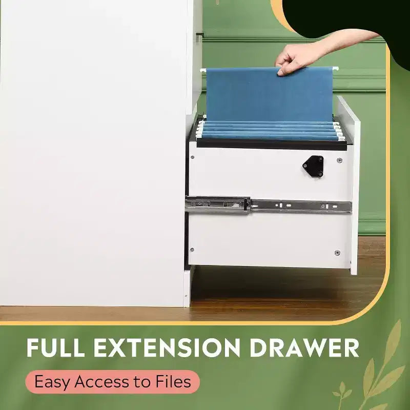 DEXYLLO 2-Drawer Wood Lateral File Cabinet with Lock for Home Office