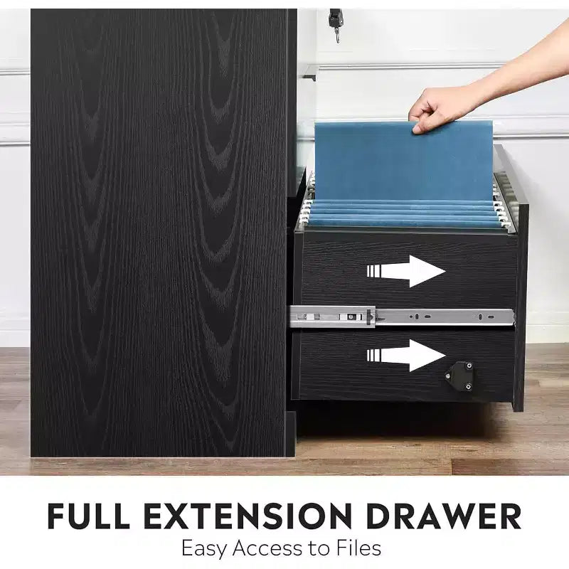 DEXYLLO 2-Drawer Wood Lateral File Cabinet with Lock for Home Office