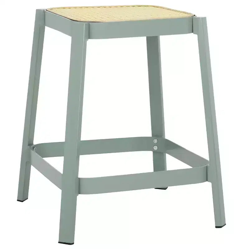 Palmyra Cane Stool - STL2500A - Aqua Smoke/Natural - Safavieh